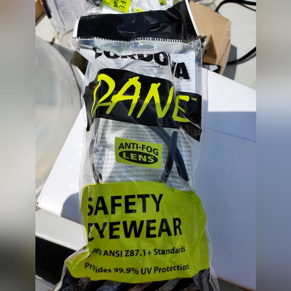 Anti Fog safety glasses.